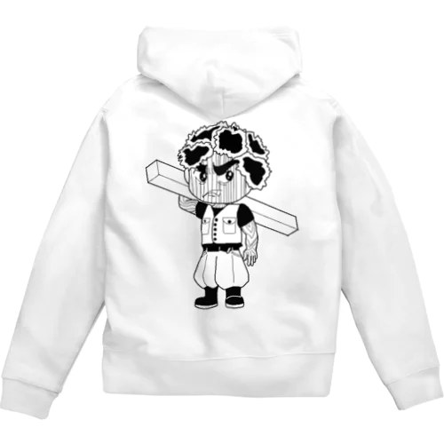 大工くんモノクロ Zip Hoodie