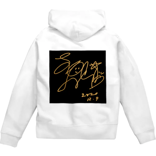 有名人のサイン風 Zip Hoodie