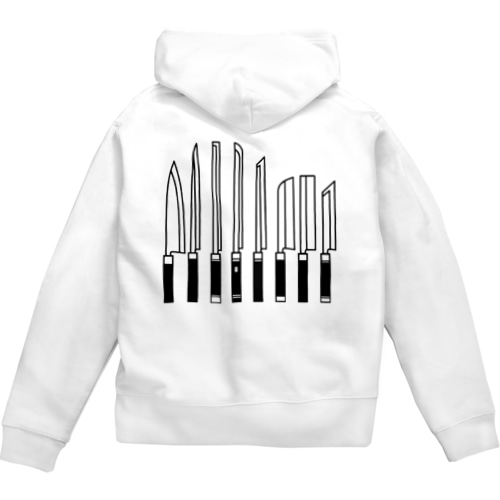 和包丁　黒 Zip Hoodie