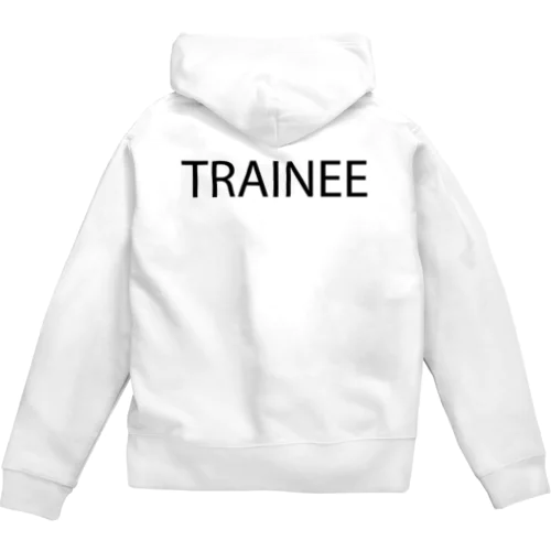 TRAINEE letter BK Zip Hoodie