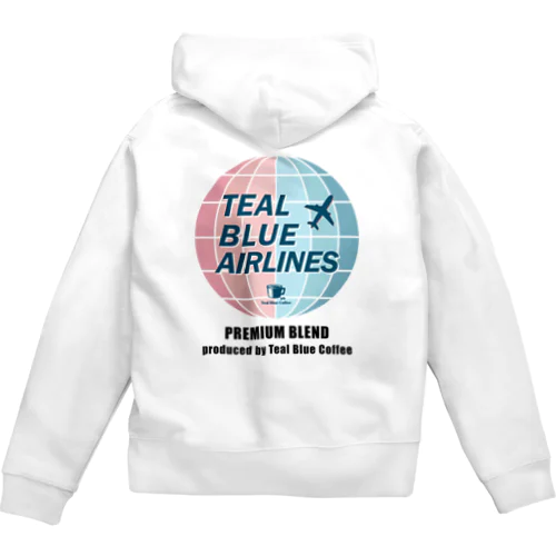 TEAL BLUE AIRLINES Zip Hoodie