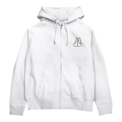 うさぎのチーノさん（線画） Zip Hoodie