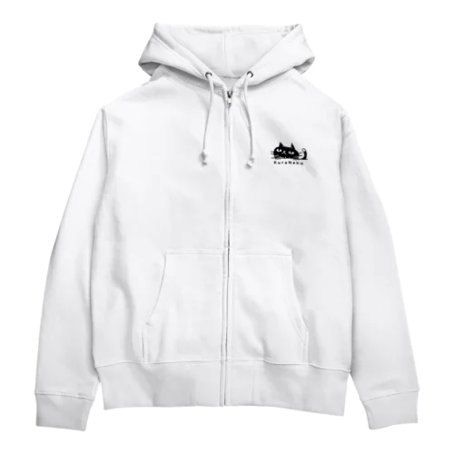 黒猫空からアフロ Zip Hoodie