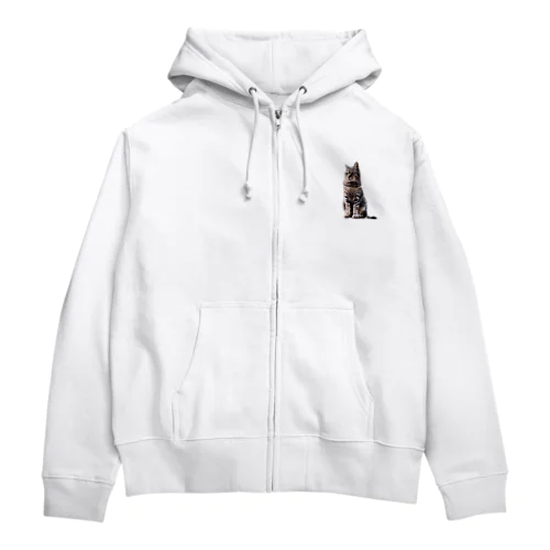 キジトラ猫ニャッハー（Type01） Zip Hoodie