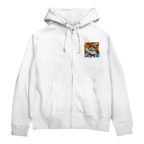 空手家マンチカン Zip Hoodie