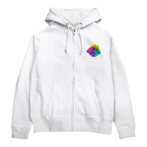 Rainbow rose(Single) Zip Hoodie