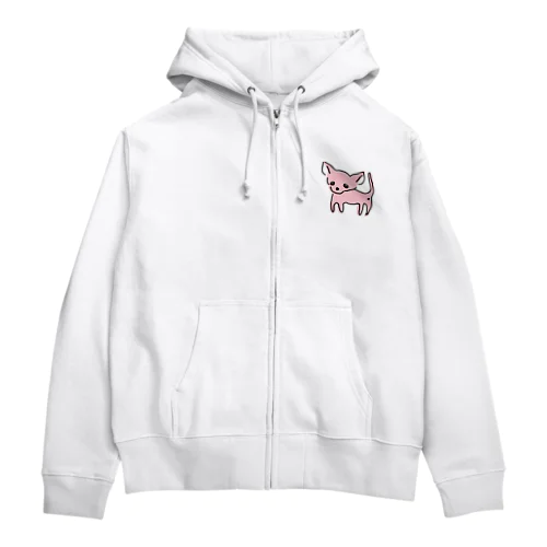 ゆるチワワ（ピンク） Zip Hoodie