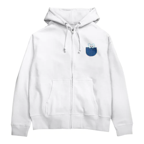 白くまくんinポケット Zip Hoodie