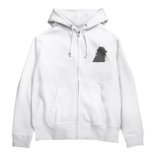 ケモ耳の女の子 シルエット Zip Hoodie