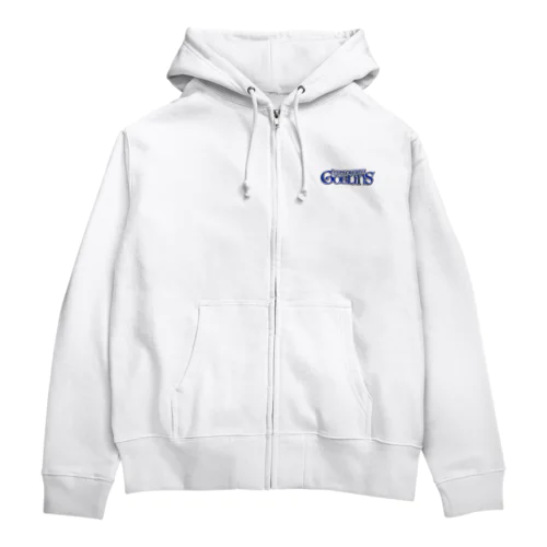 【ジップパーカー】ワードロゴ（白） Zip Hoodie