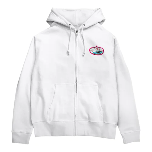 目覚めの眼球ピンク Zip Hoodie