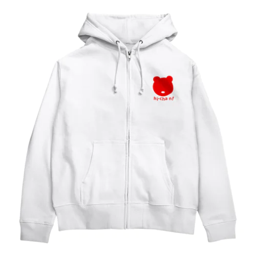 クマひーちゃん(赤)ジップパーカー Zip Hoodie