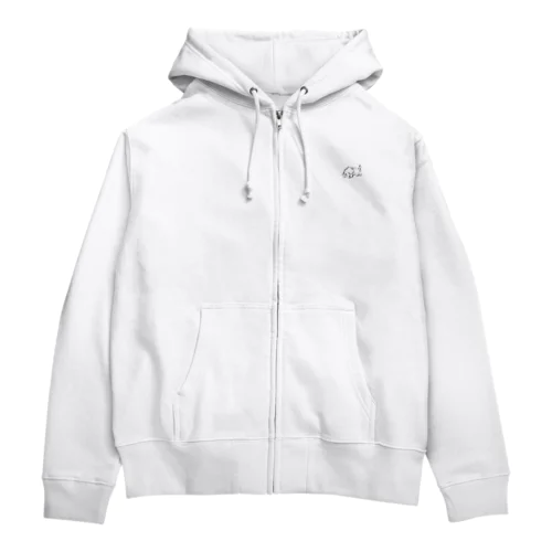 ゾウ Zip Hoodie