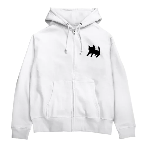 シルエットぬこ黒 Zip Hoodie