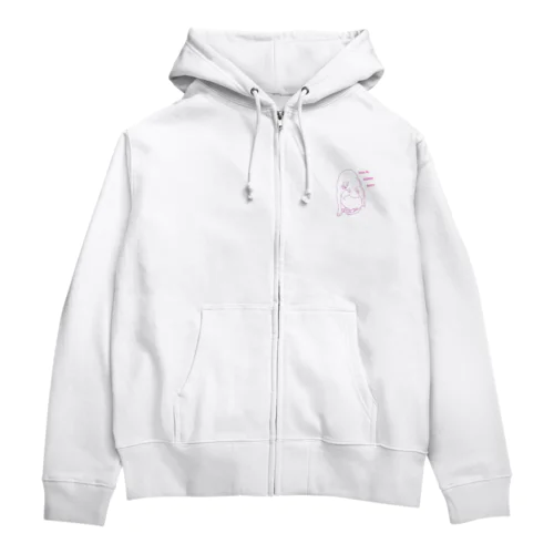 シンプル・腹をなめるスフィンクス（猫） Zip Hoodie