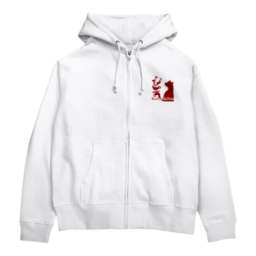 赤猫茶会ロゴ Zip Hoodie