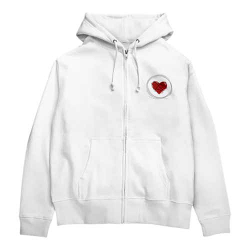 pointed heart Zip Hoodie