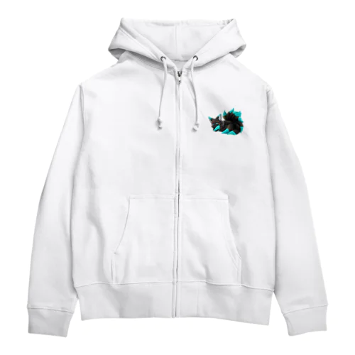 ❄🦊💤ワンポイントジップパーカー Zip Hoodie