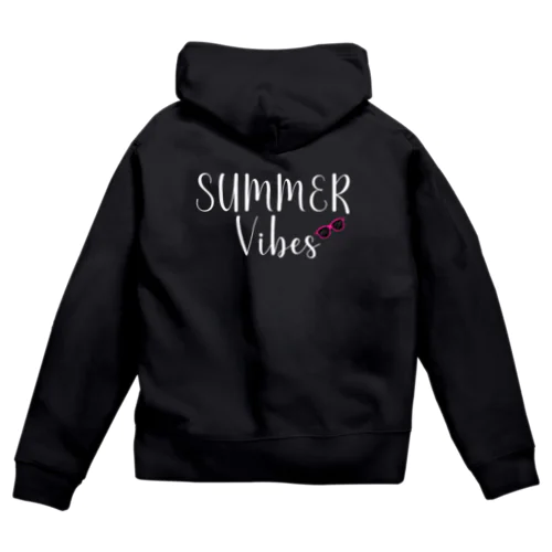 Summer Vibes #1 - White Letters Version  Zip Hoodie