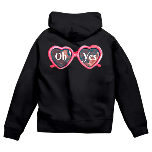 Oh Yes - サングラス Zip Hoodie