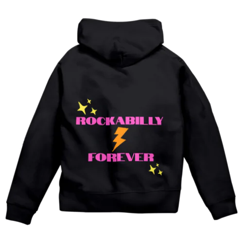 Rockabilly Forever（稲妻ピンク） ジップパーカー