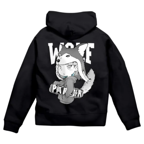 【白ロゴ】WOLF Zip Hoodie