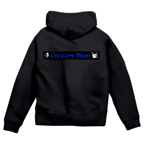 CrescentMoonブラック Zip Hoodie