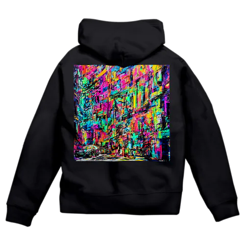  vivid gas station Zip Hoodie