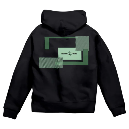 CYBER WINDOW GRN Zip Hoodie