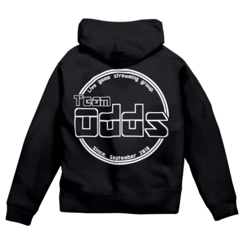 TeamOdds シンプルホワイトロゴマーク Zip Hoodie