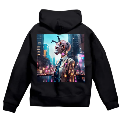 Cyberpunk giraffe Zip Hoodie