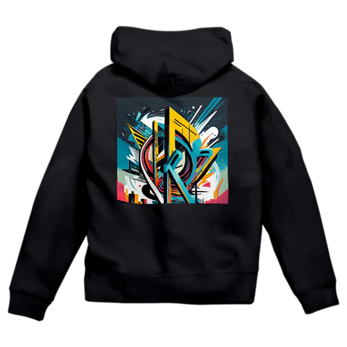 ストリートアート Zip Hoodie