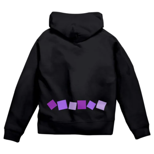 紫色の四角形 Zip Hoodie