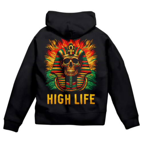 HIGH LIFE スカル ツタンカーメン ラスタ Zip Hoodie