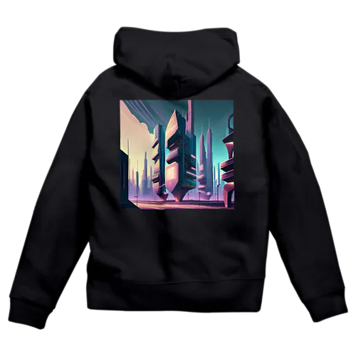 サイバーパンク都市 Zip Hoodie