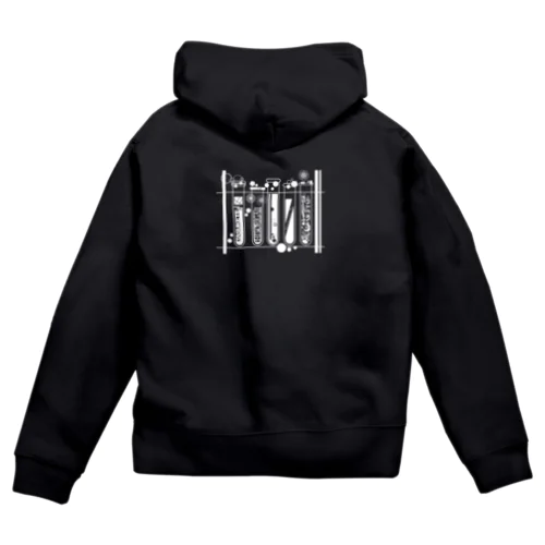 ひとりで頑張りたい試験管 白 Zip Hoodie