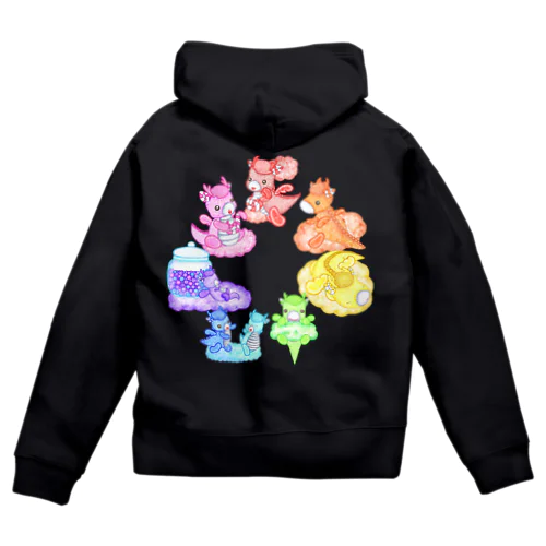 キャンディードラゴン　虹色 Zip Hoodie