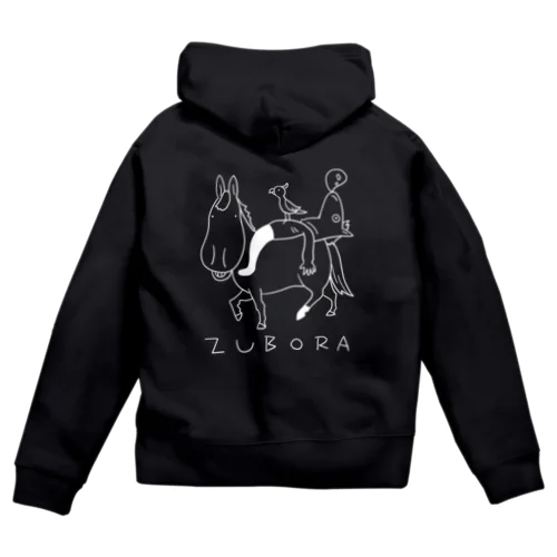 ズボラ主婦オリジナルTシャツ2ズボラ乗馬 Zip Hoodie