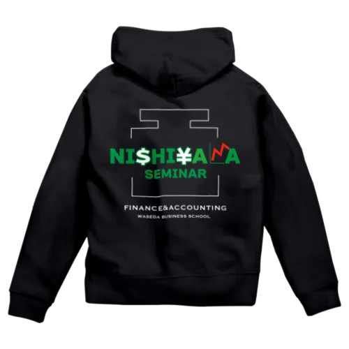 WBS 西山ゼミグッズ（フロント＆バックプリント） Zip Hoodie