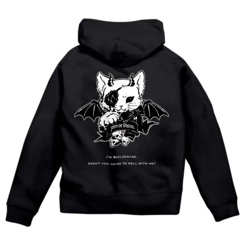 悪魔猫ベルゼニャブ Zip Hoodie