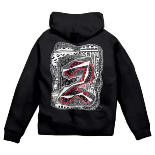 kw_03w_縄文 Zip Hoodie