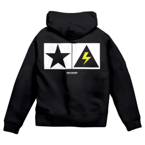 thunder and star 黒 Zip Hoodie