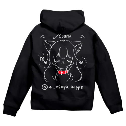 SOLD OUT🎀黒猫×赤い首輪×薄い紫のアゲハ蝶りぼんベル Zip Hoodie