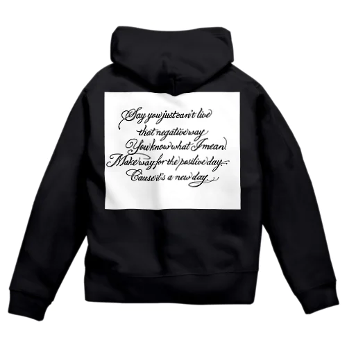 タトゥー風英文シリーズ Zip Hoodie