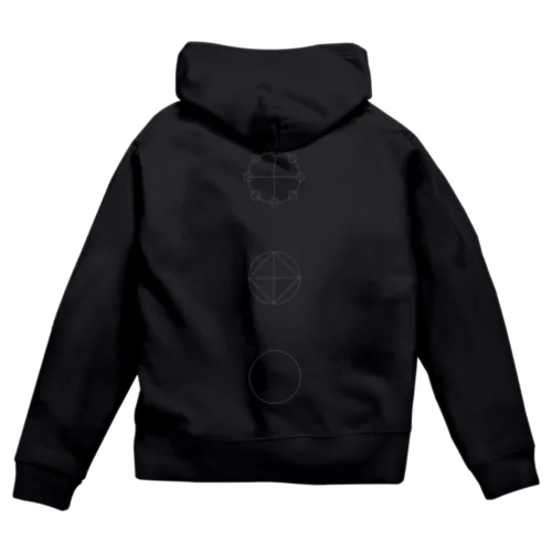 カタカムナ「三種の神器」 （灰） Zip Hoodie