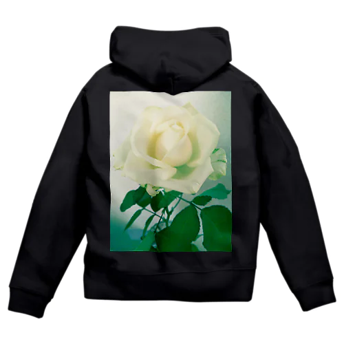 薔薇 (青系 大) Zip Hoodie