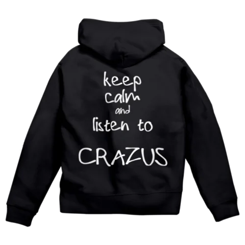 CRAZUSメッセージパーカー ホワイト Zip Hoodie