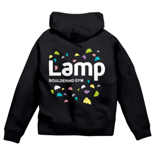 Lampちゃん白ロゴ ジップパーカー