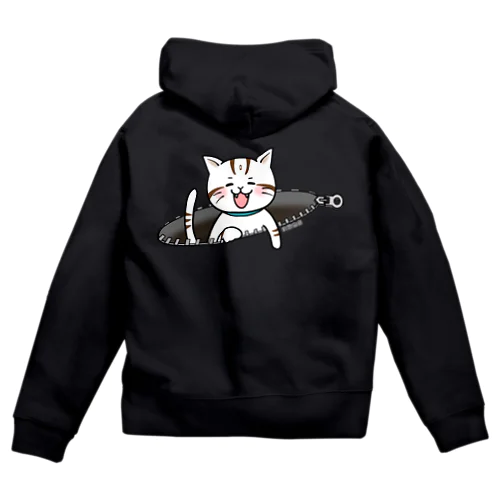 背中から出てくる猫ジップパーカー① Zip Hoodie