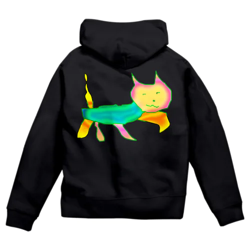 覚醒した 猫マン２ Zip Hoodie